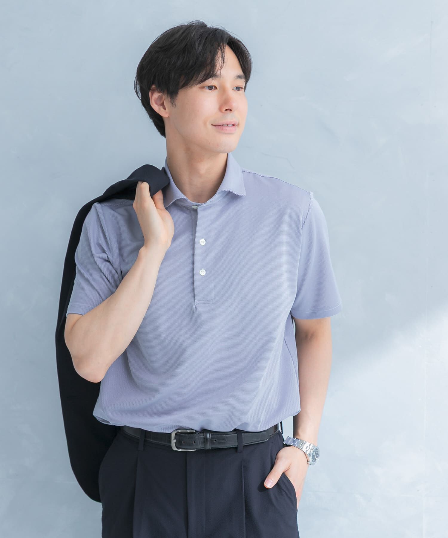 URBAN RESEARCH DOORS「LIFE STYLE TAILOR　トリコットセミワイド半袖プルオーバー刺し子」|シャツ・ブラウス|