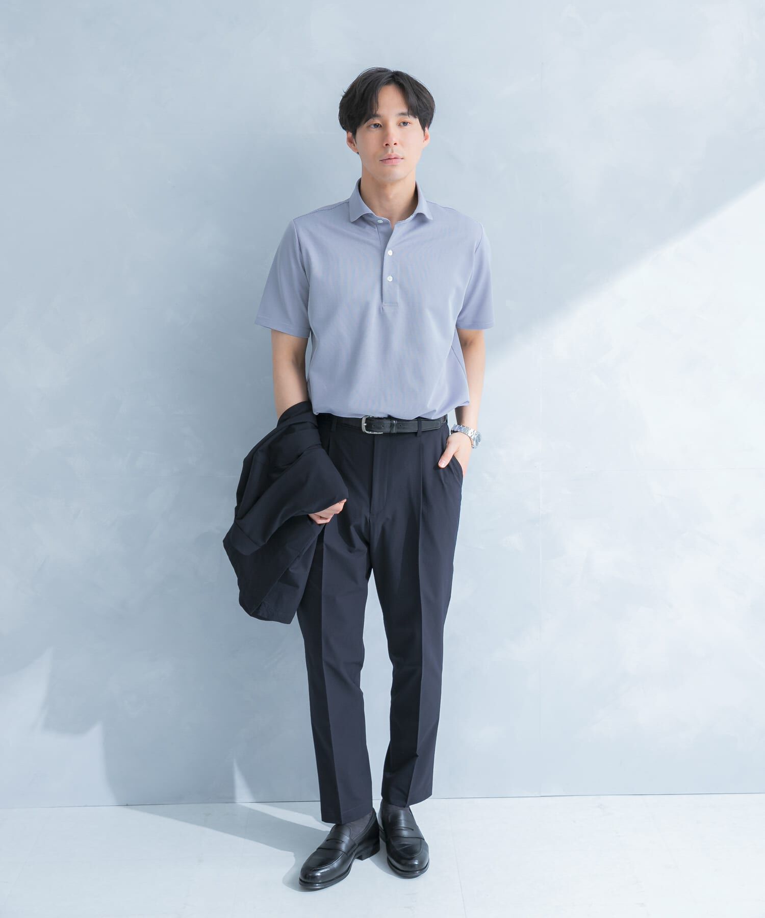 URBAN RESEARCH DOORS「LIFE STYLE TAILOR　トリコットセミワイド半袖プルオーバー刺し子」|シャツ・ブラウス|