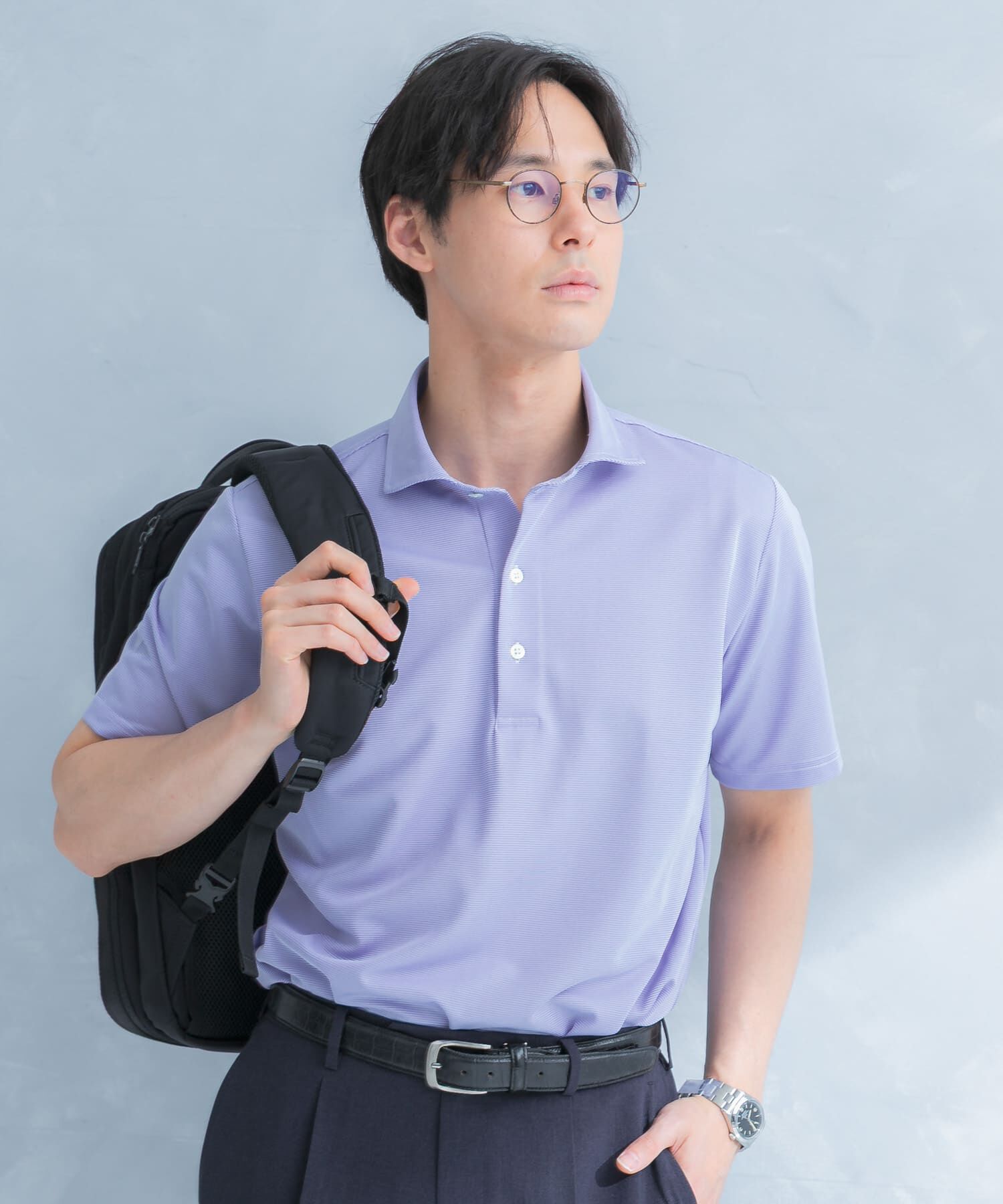 URBAN RESEARCH DOORS「LIFE STYLE TAILOR　トリコットセミワイド半袖プルオーバー刺し子」|シャツ・ブラウス|