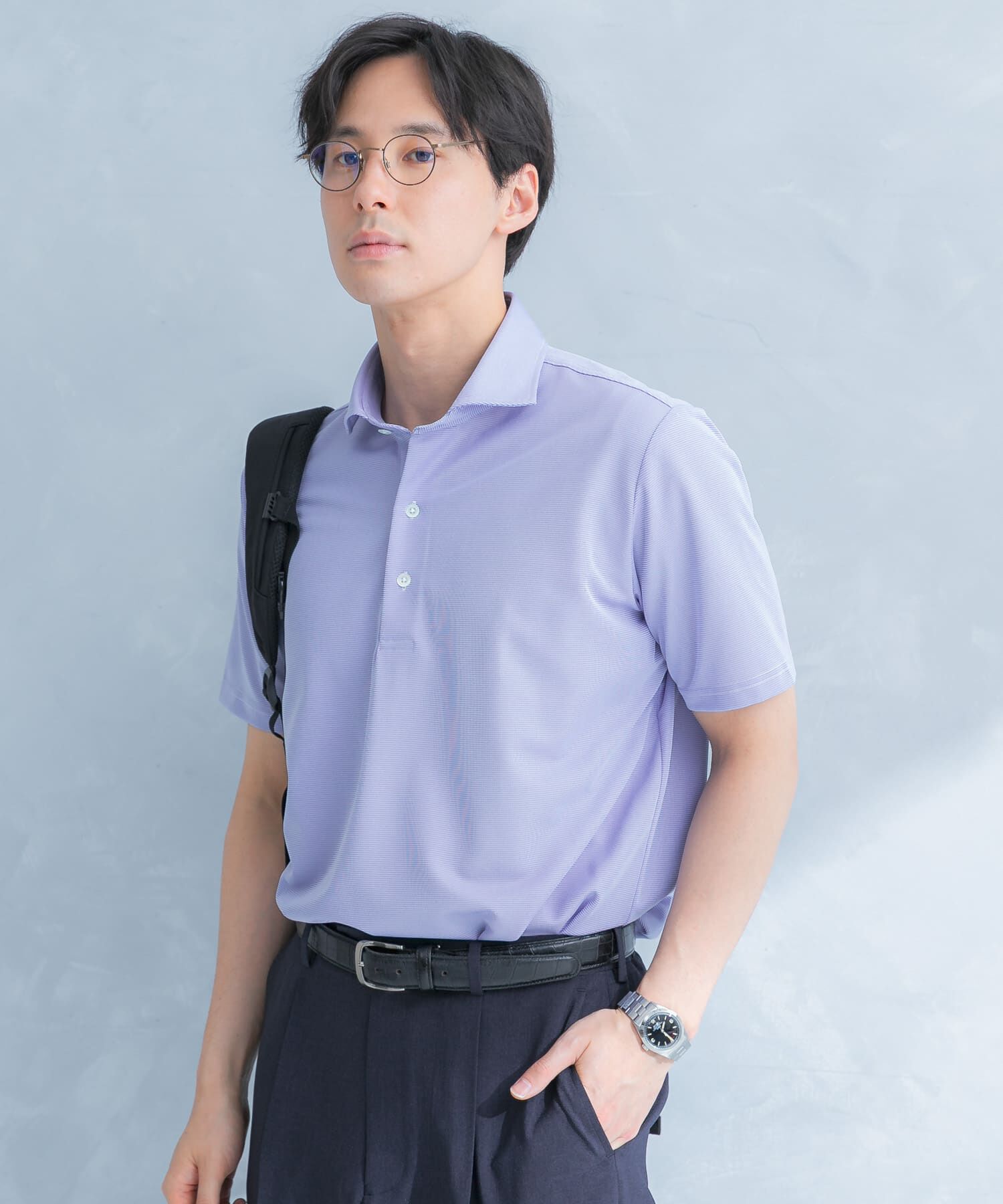 URBAN RESEARCH DOORS「LIFE STYLE TAILOR　トリコットセミワイド半袖プルオーバー刺し子」|シャツ・ブラウス|
