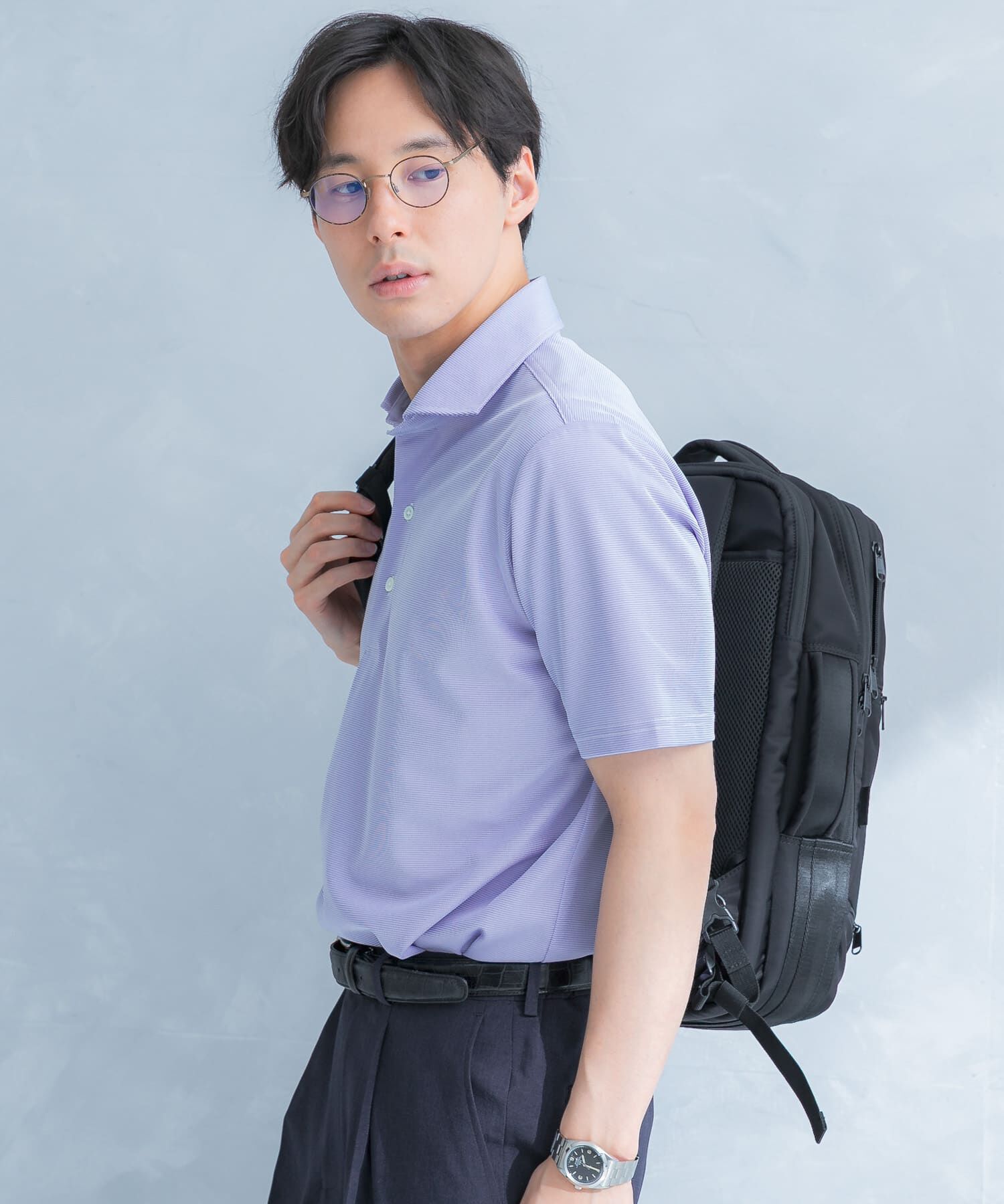 URBAN RESEARCH DOORS「LIFE STYLE TAILOR　トリコットセミワイド半袖プルオーバー刺し子」|シャツ・ブラウス|