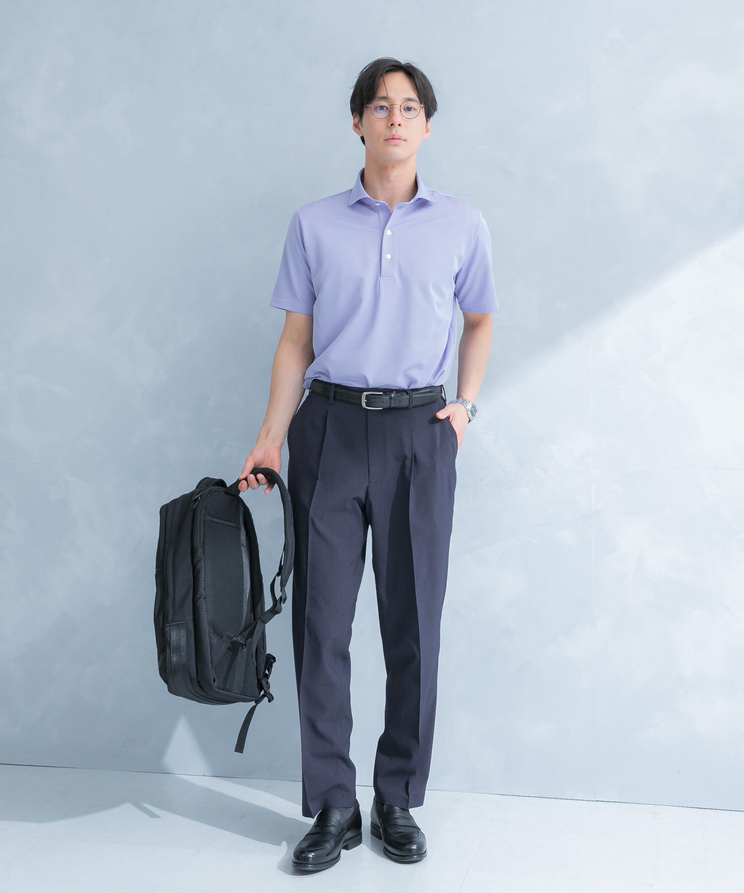 URBAN RESEARCH DOORS「LIFE STYLE TAILOR　トリコットセミワイド半袖プルオーバー刺し子」|シャツ・ブラウス|