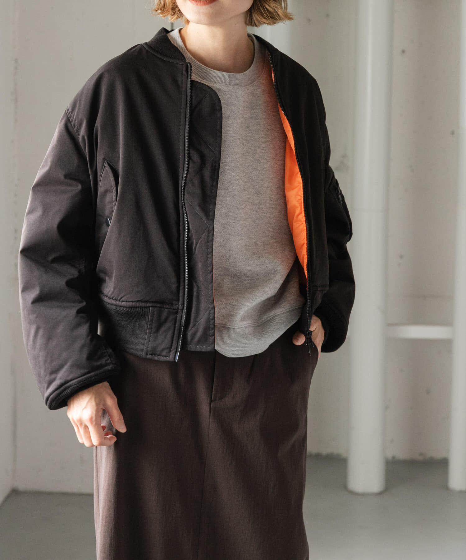 URBAN RESEARCH DOORS「FORK&SPOON　SORONA MA-1ブルゾン」|ブルゾン・スタジャン|