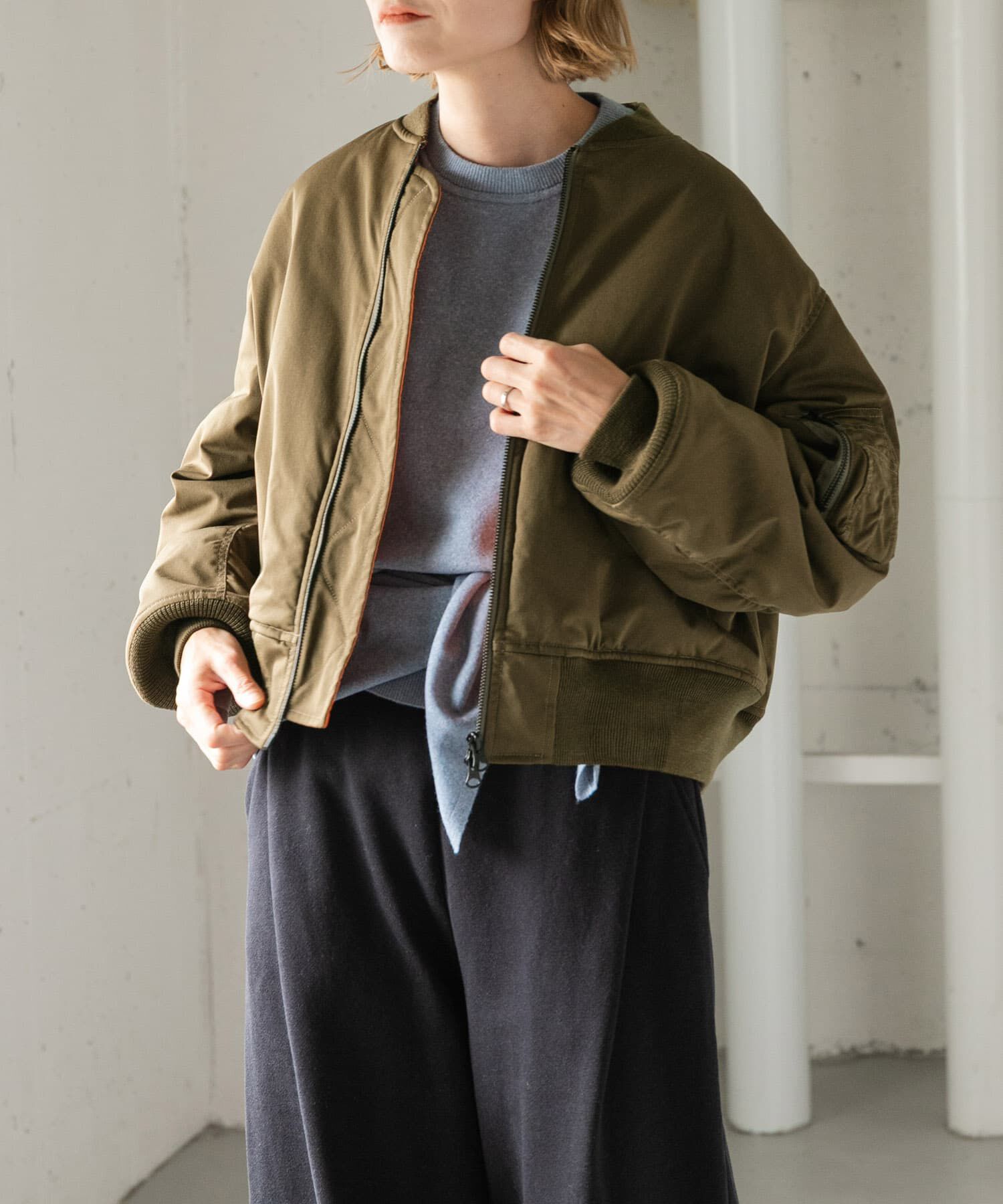 URBAN RESEARCH DOORS「FORK&SPOON　SORONA MA-1ブルゾン」|ブルゾン・スタジャン|