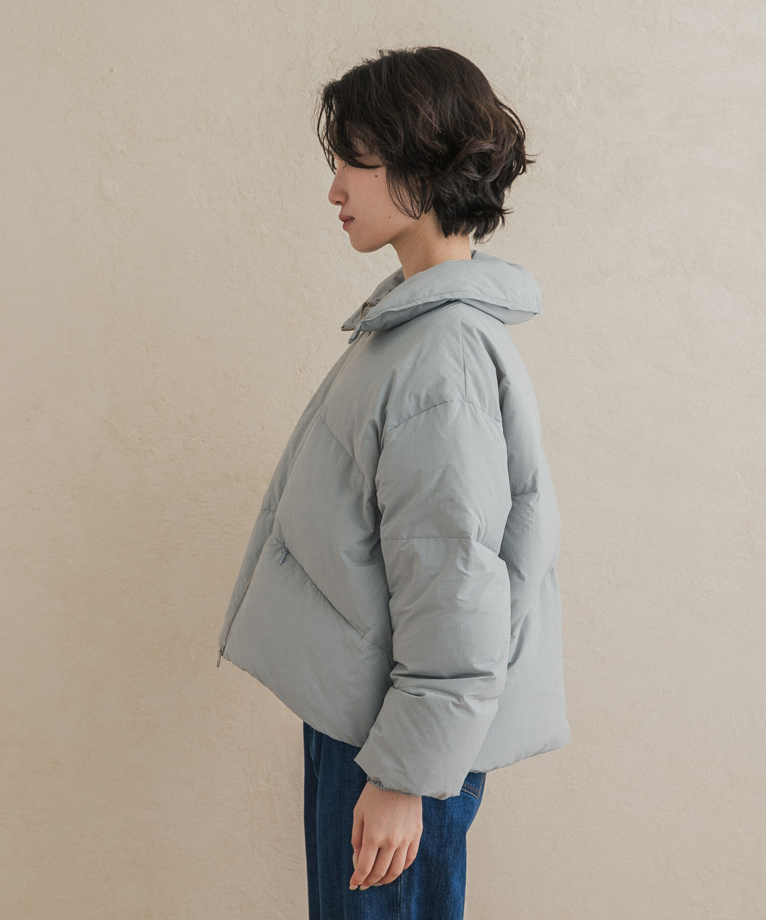 URBAN RESEARCH DOORS「『一部WEB限定カラー』グリーンダウン撥水ZIPショートブルゾン」|ブルゾン・スタジャン|