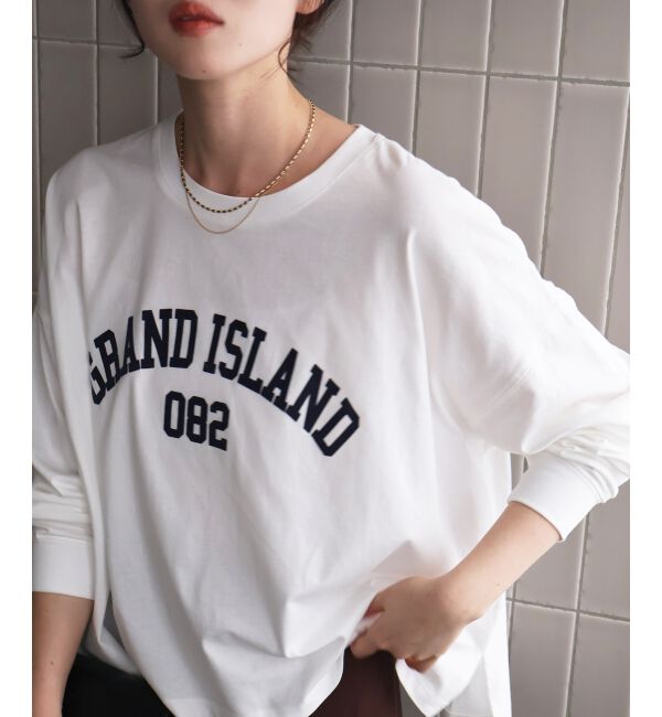  「《WEB限定》カレッジロゴオーバーロングTシャツ」|Tシャツ・カットソー|