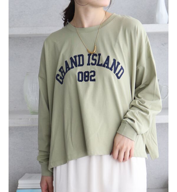  「《WEB限定》カレッジロゴオーバーロングTシャツ」|Tシャツ・カットソー|