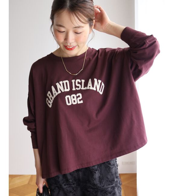  「《WEB限定》カレッジロゴオーバーロングTシャツ」|Tシャツ・カットソー|