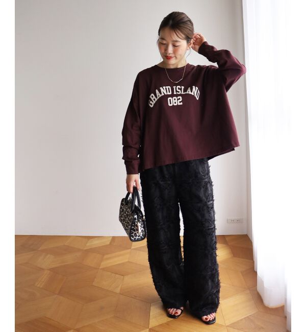  「《WEB限定》カレッジロゴオーバーロングTシャツ」|Tシャツ・カットソー|