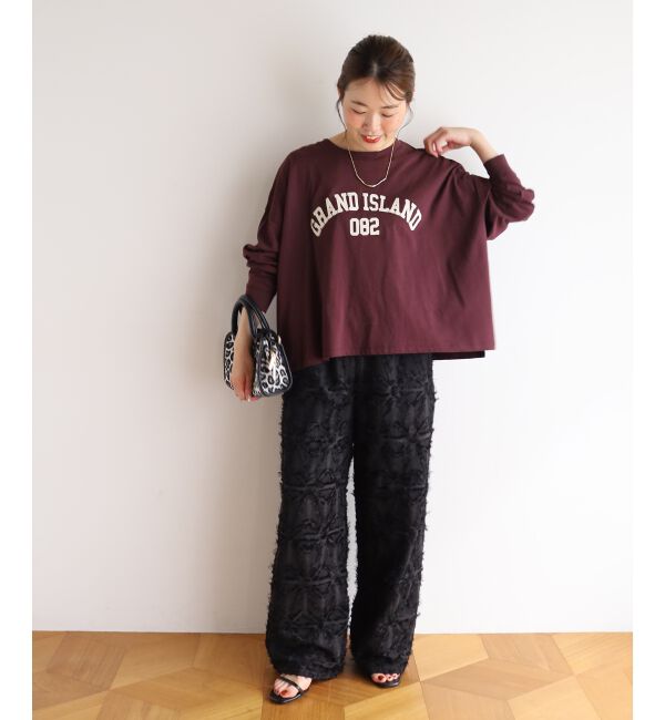  「《WEB限定》カレッジロゴオーバーロングTシャツ」|Tシャツ・カットソー|