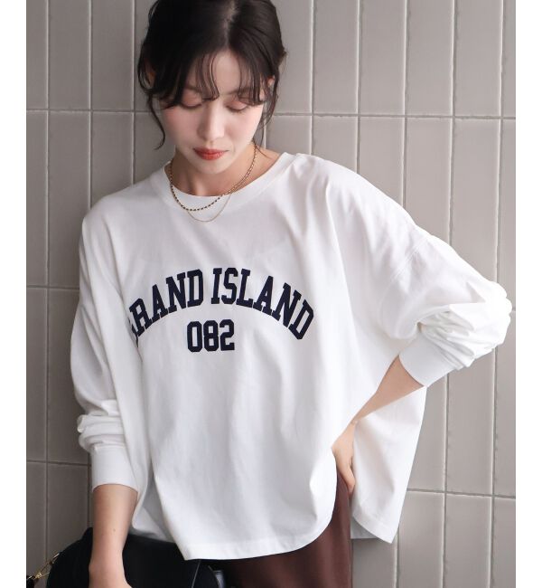  「《WEB限定》カレッジロゴオーバーロングTシャツ」|Tシャツ・カットソー|