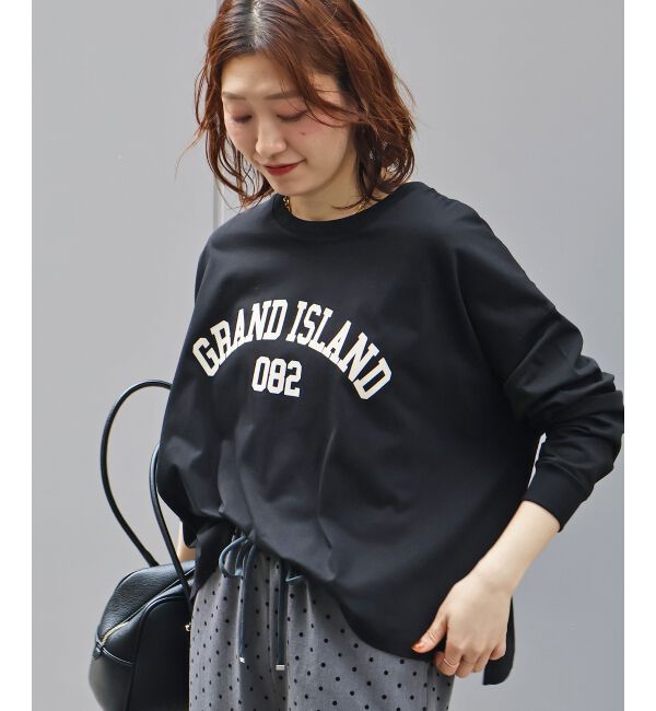  「《WEB限定》カレッジロゴオーバーロングTシャツ」|Tシャツ・カットソー|
