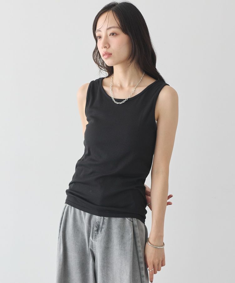 earth music&ecology「前後2wayシームレスタンクトップ」|キャミソール|Black