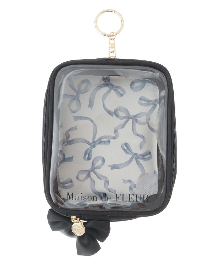 Maison de FLEUR「【5色展開】リボンプリントクリアポーチ」|ポーチ|