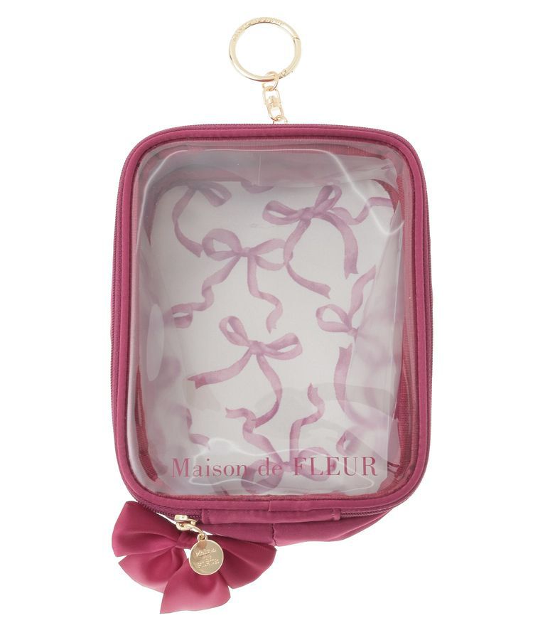 Maison de FLEUR「【5色展開】リボンプリントクリアポーチ」|ポーチ|