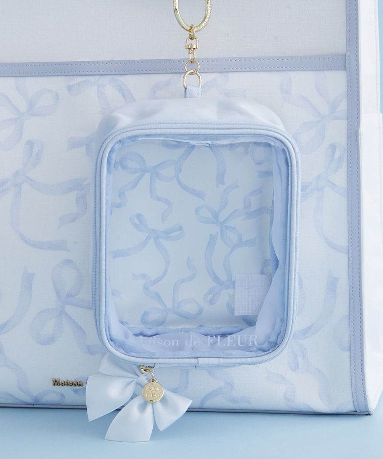 Maison de FLEUR「【5色展開】リボンプリントクリアポーチ」|ポーチ|