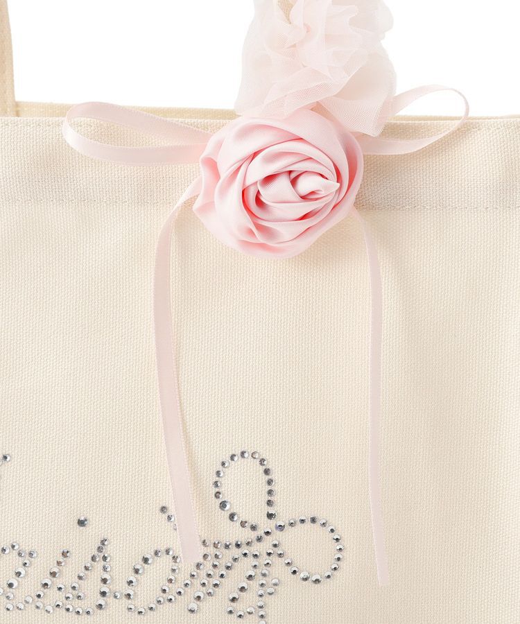 Maison de FLEUR「【A4対応】チュールハンドルローズスクエアトートバッグ」|トートバッグ|