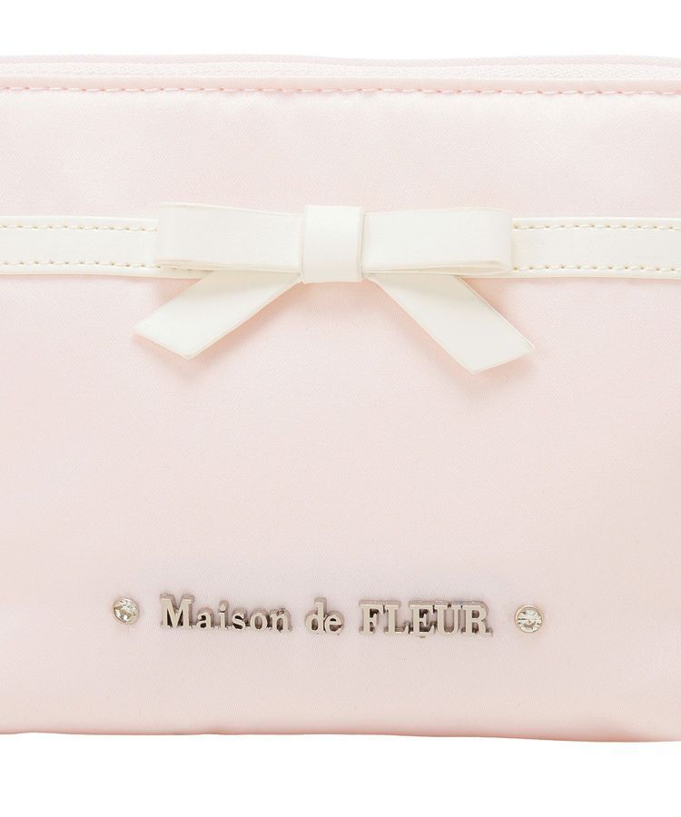 Maison de FLEUR「バイカラーリボンサテンポーチ」|ポーチ|