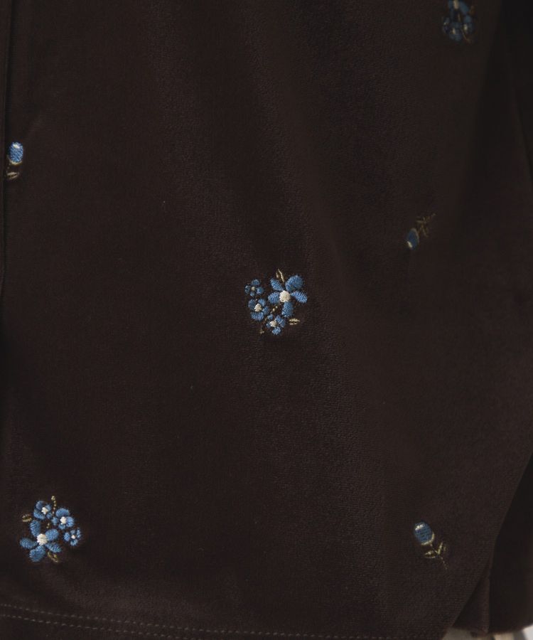 AMERICAN HOLIC「【選べる丈】シアーベロア刺繍カーディガン」|カーディガン|