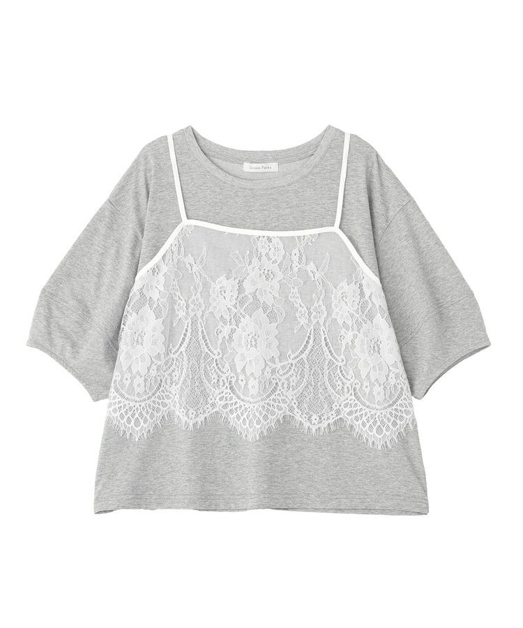 Green Parks「SET2点レースビスチェ+Tシャツ」|Tシャツ・カットソー|