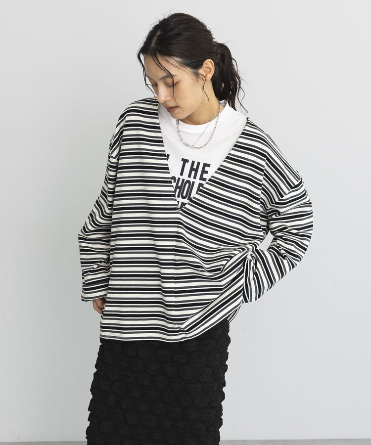 GARAGE OF GOOD CLOTHING「マルチボーダーVネックプルオーバー」|Tシャツ・カットソー|