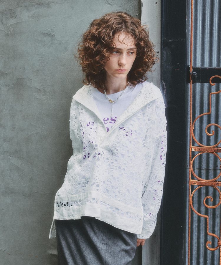 GARAGE OF GOOD CLOTHING「ライン入りプルオーバーレースブラウス」|シャツ・ブラウス|