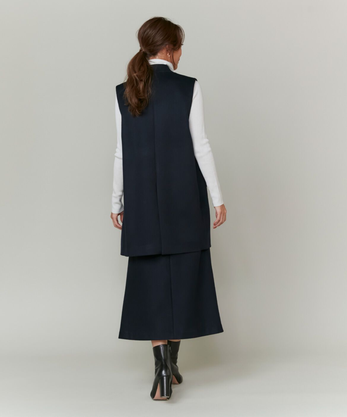 INED「《大きいサイズ》カシミヤAラインスカート《大草直子コラボ》《COLOMBO》」|フレア|