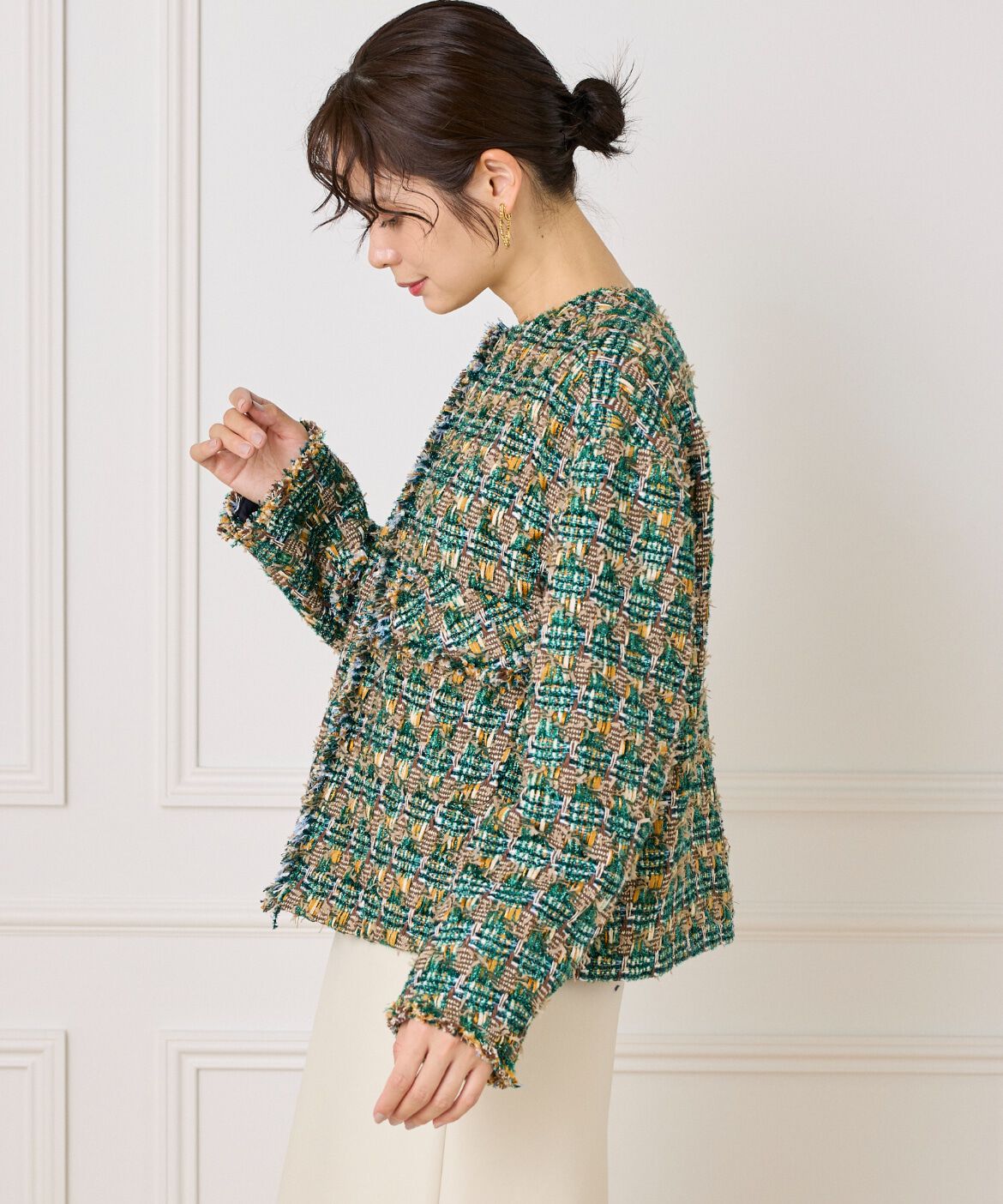 la veille by SUPERIOR CLOSET「《大きいサイズ》LINTONノーカラージャケット」|ノーカラージャケット|