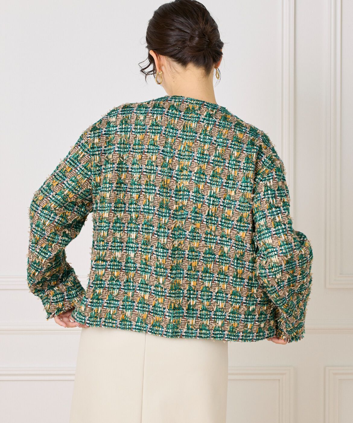 la veille by SUPERIOR CLOSET「《大きいサイズ》LINTONノーカラージャケット」|ノーカラージャケット|