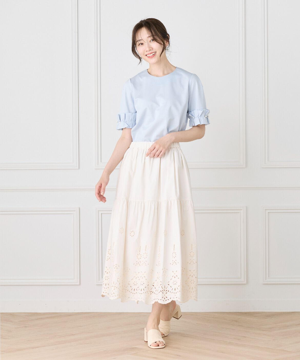 Maglie le cassetto「《大きいサイズ》袖フリルプルオーバー」|Tシャツ・カットソー|