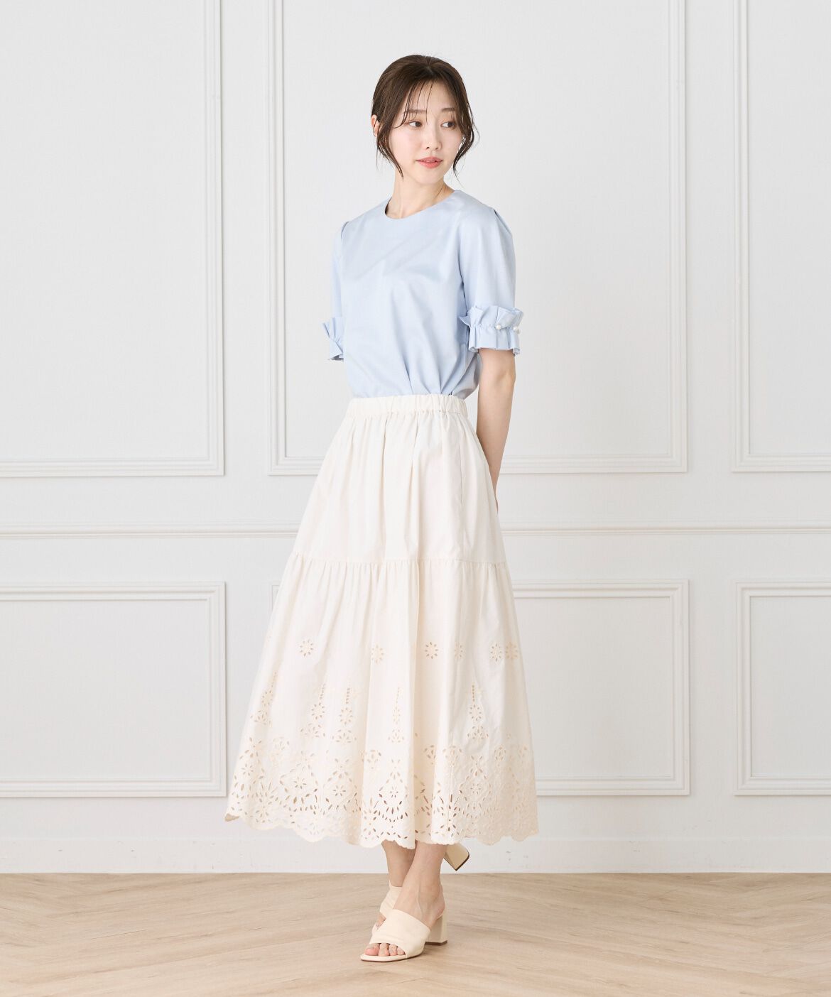 Maglie le cassetto「《大きいサイズ》袖フリルプルオーバー」|Tシャツ・カットソー|