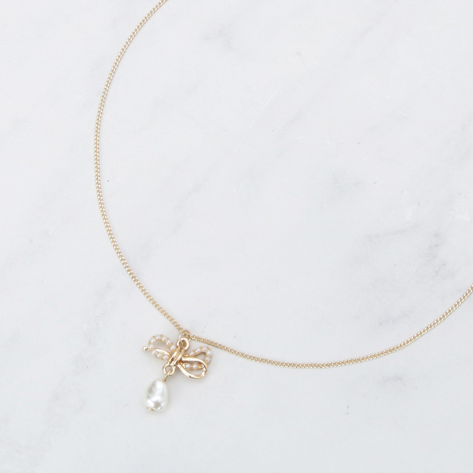 Couture broach「リボンパール調ネックレス」|ネックレス|