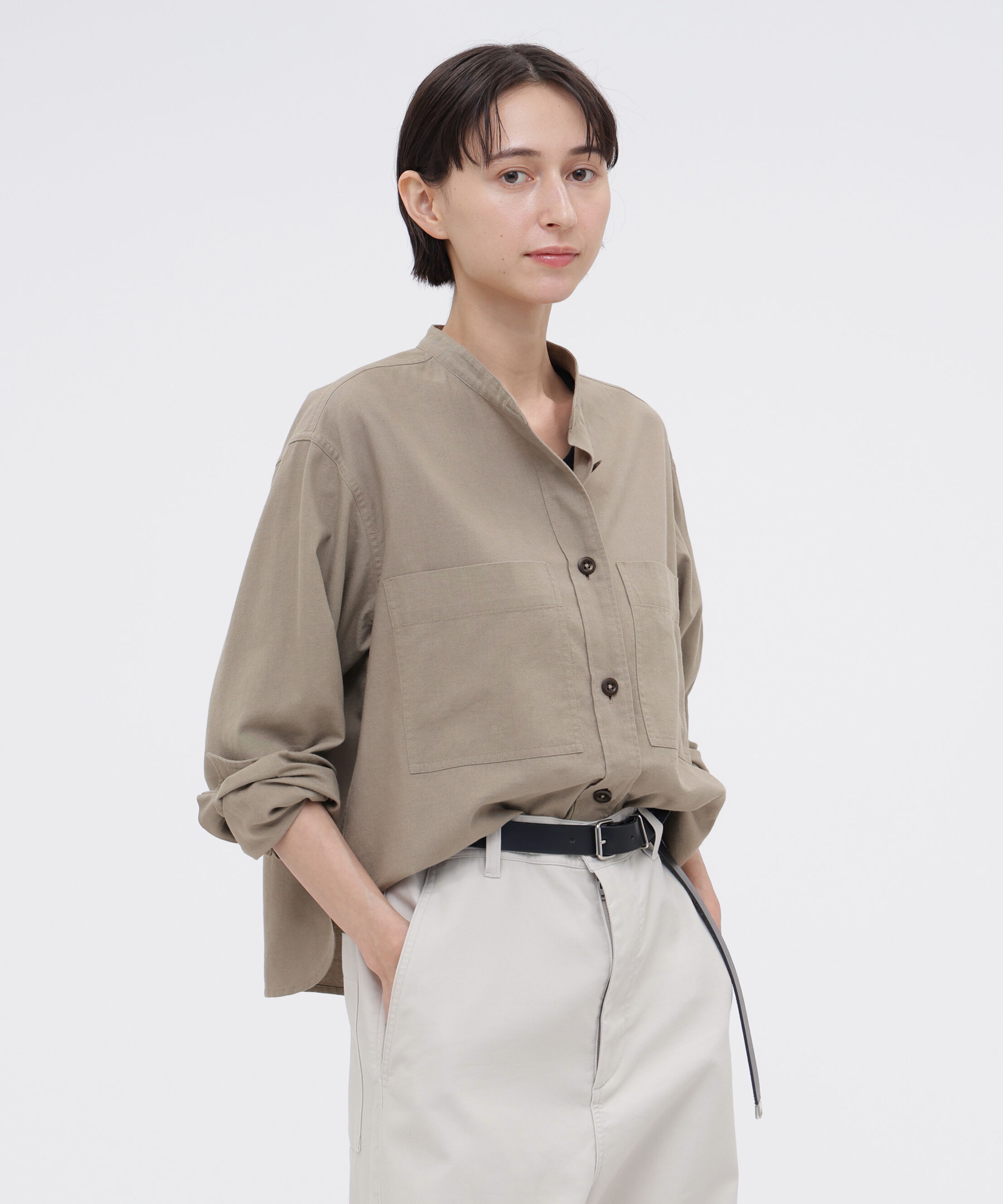 MHL.「FINE COTTON WOOL TWILL SHIRT」|シャツ・ブラウス|TAUPE6