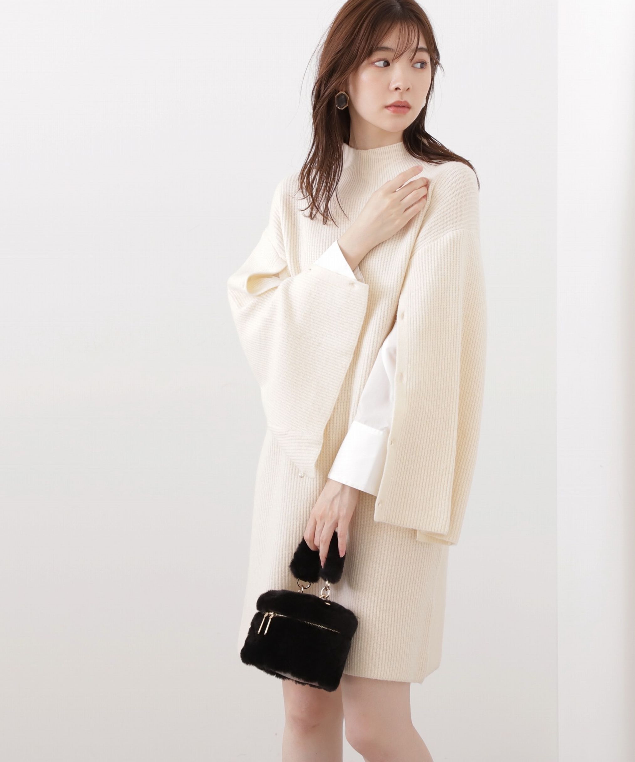 PROPORTION BODY DRESSING「レイヤード風デザインスリーブニットワンピース」|ワンピース|