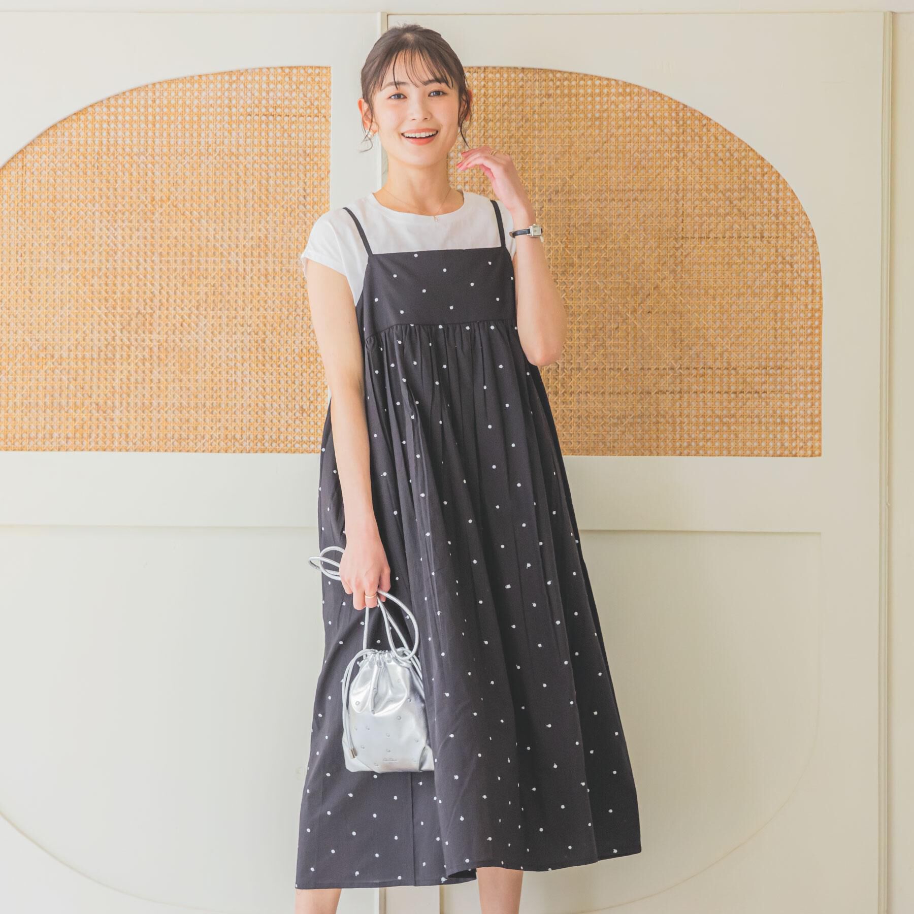 ITS&rsquo;DEMO「ラメドット刺繍キャミワンピース」|ワンピース|