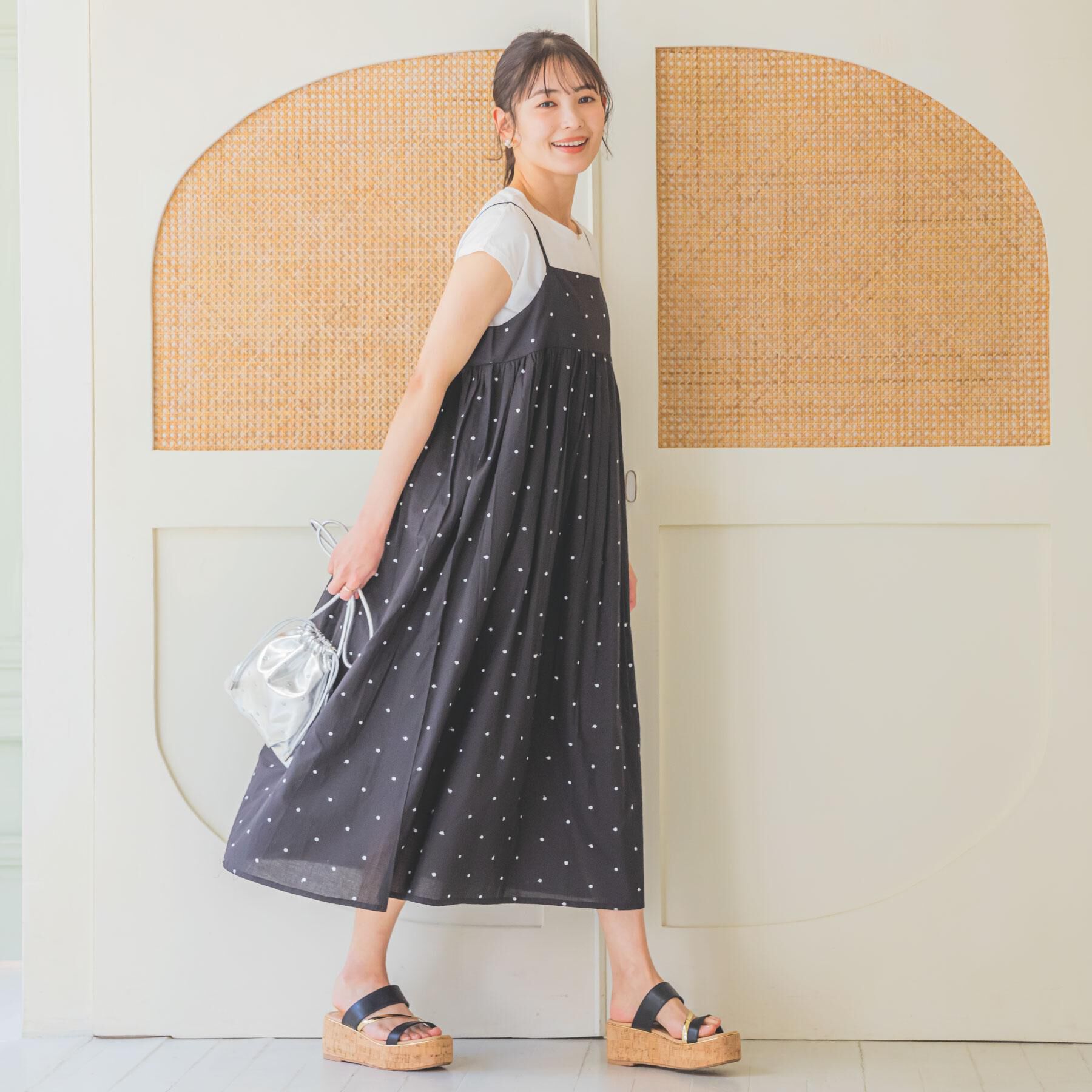 ITS&rsquo;DEMO「ラメドット刺繍キャミワンピース」|ワンピース|