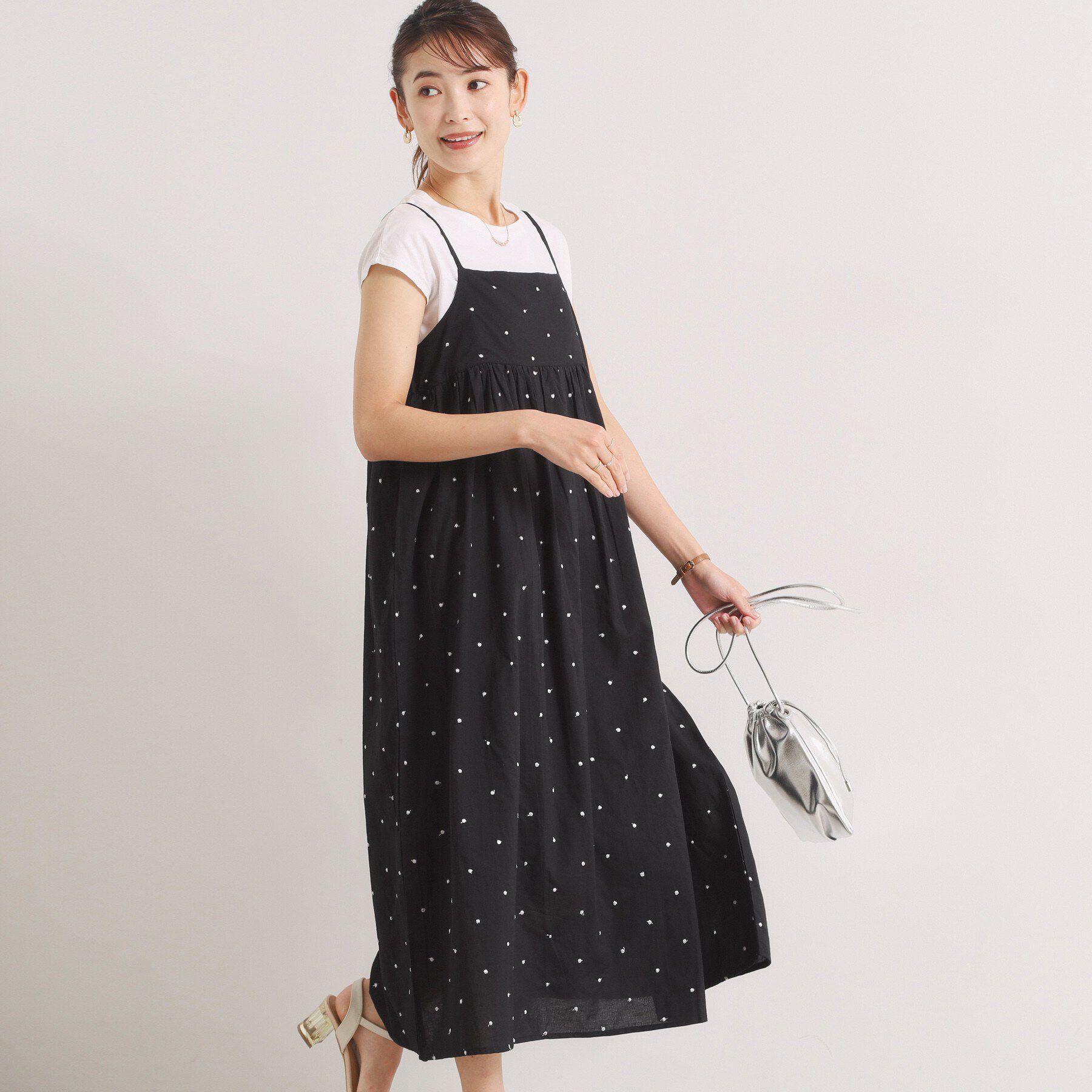 ITS&rsquo;DEMO「ラメドット刺繍キャミワンピース」|ワンピース|