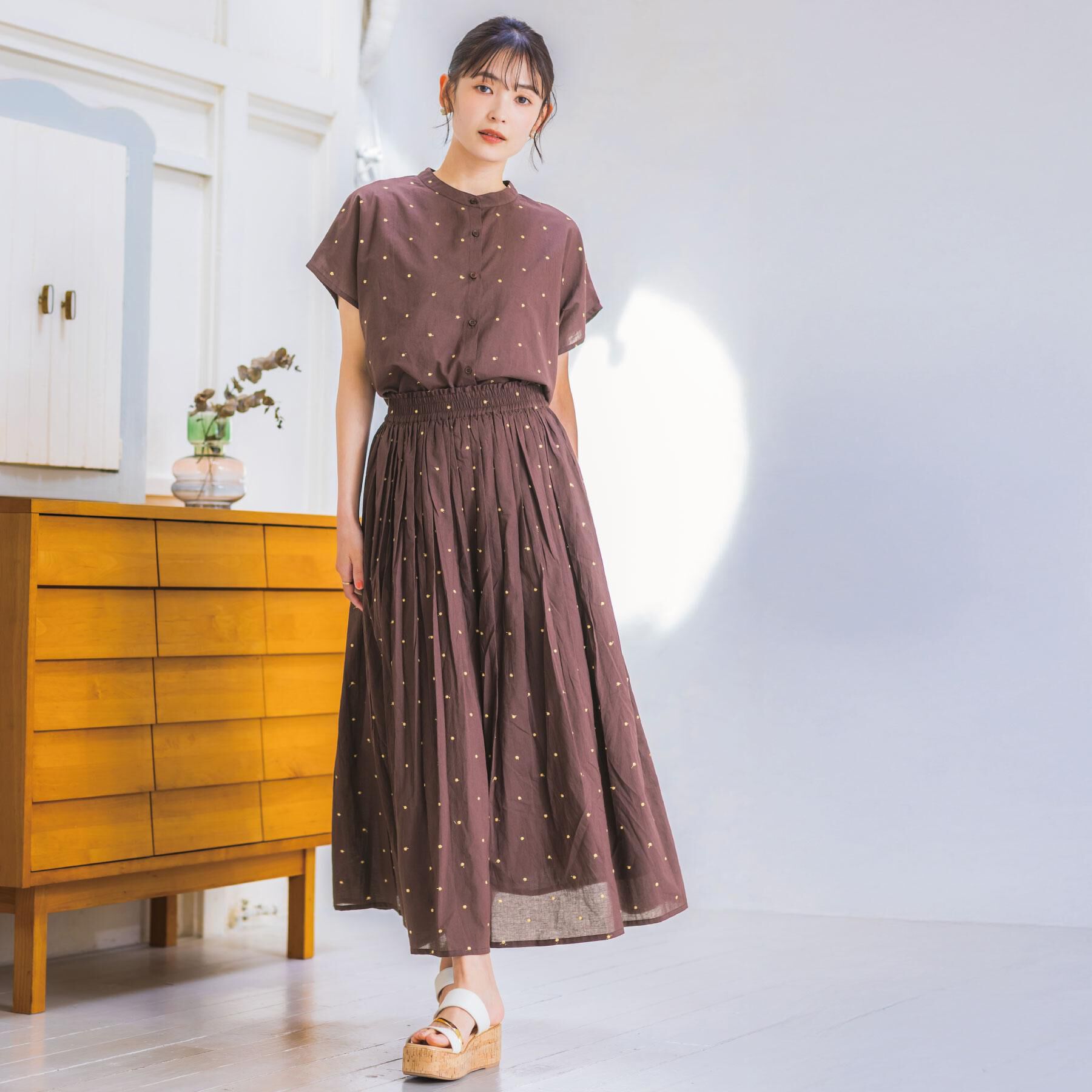 ITS&rsquo;DEMO「ラメドット刺繍スカート」|スカート|