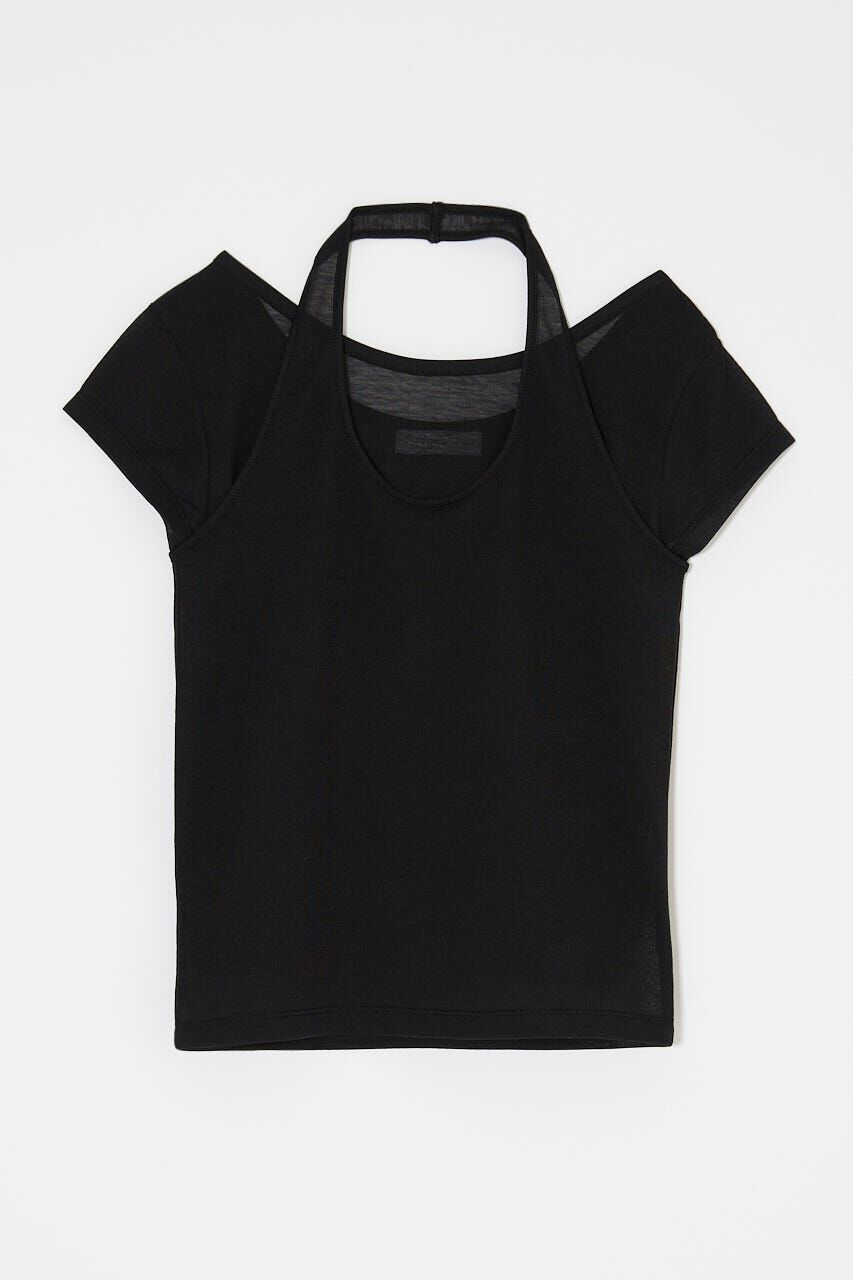 MOUSSY「SHEER DOUBLE LAYERED トップス」|Tシャツ・カットソー|BLK