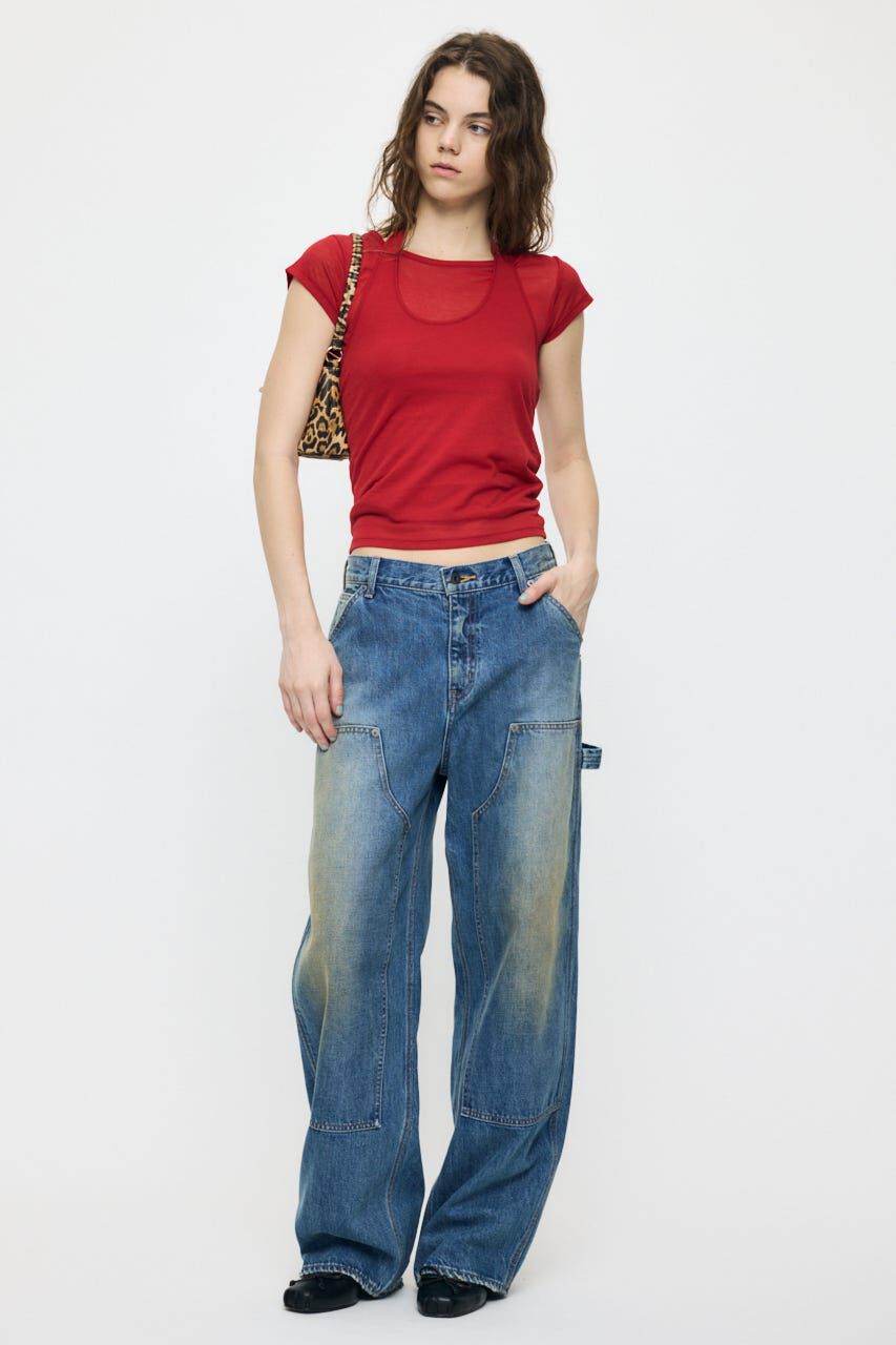 MOUSSY「SHEER DOUBLE LAYERED トップス」|Tシャツ・カットソー|