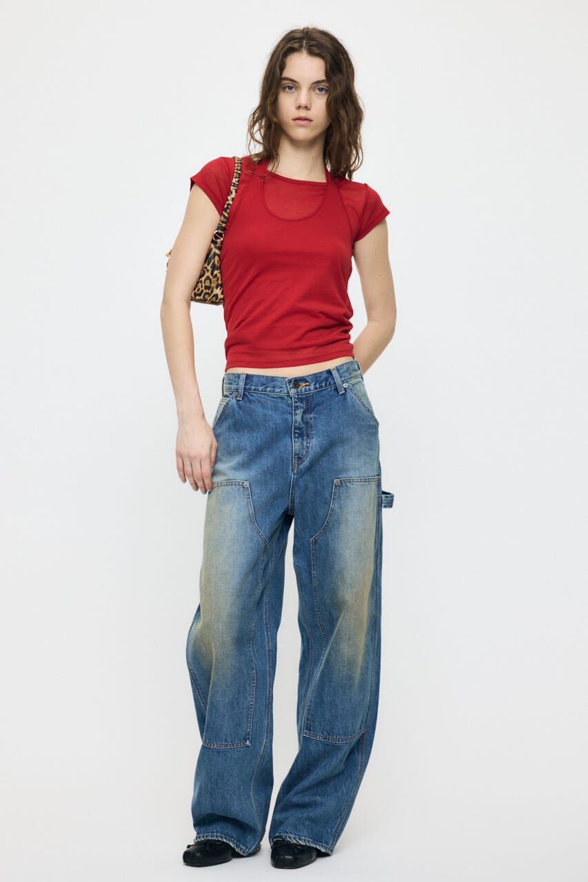 MOUSSY「SHEER DOUBLE LAYERED トップス」|Tシャツ・カットソー|