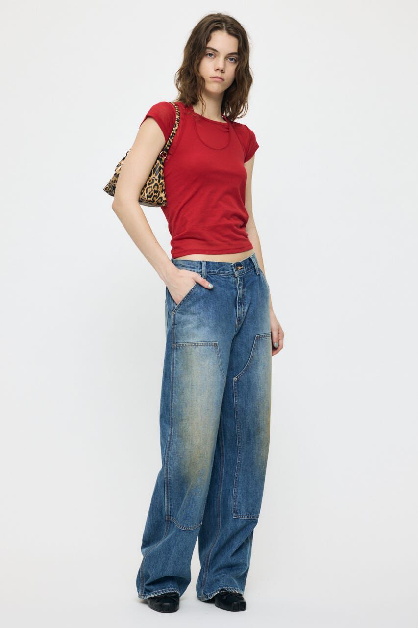 MOUSSY「SHEER DOUBLE LAYERED トップス」|Tシャツ・カットソー|