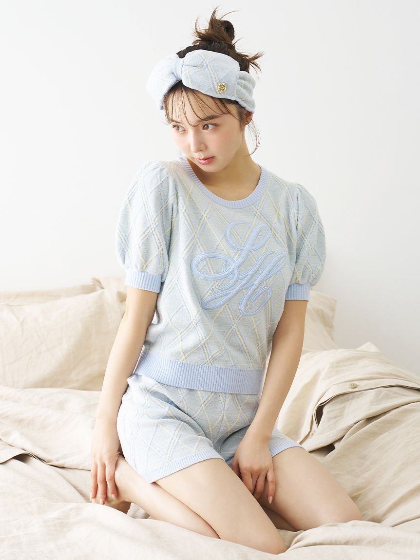 SNIDEL HOME「ニットチェックロゴプルオーバー」|ルームウェア|LBLU