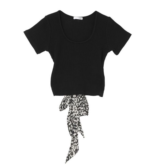 GYDA「レオパードバックリボントップス」|Tシャツ・カットソー|