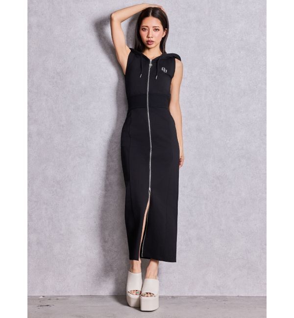 GYDA「BACK GYDA ZIPパーカーLONGワンピース」|ワンピース|