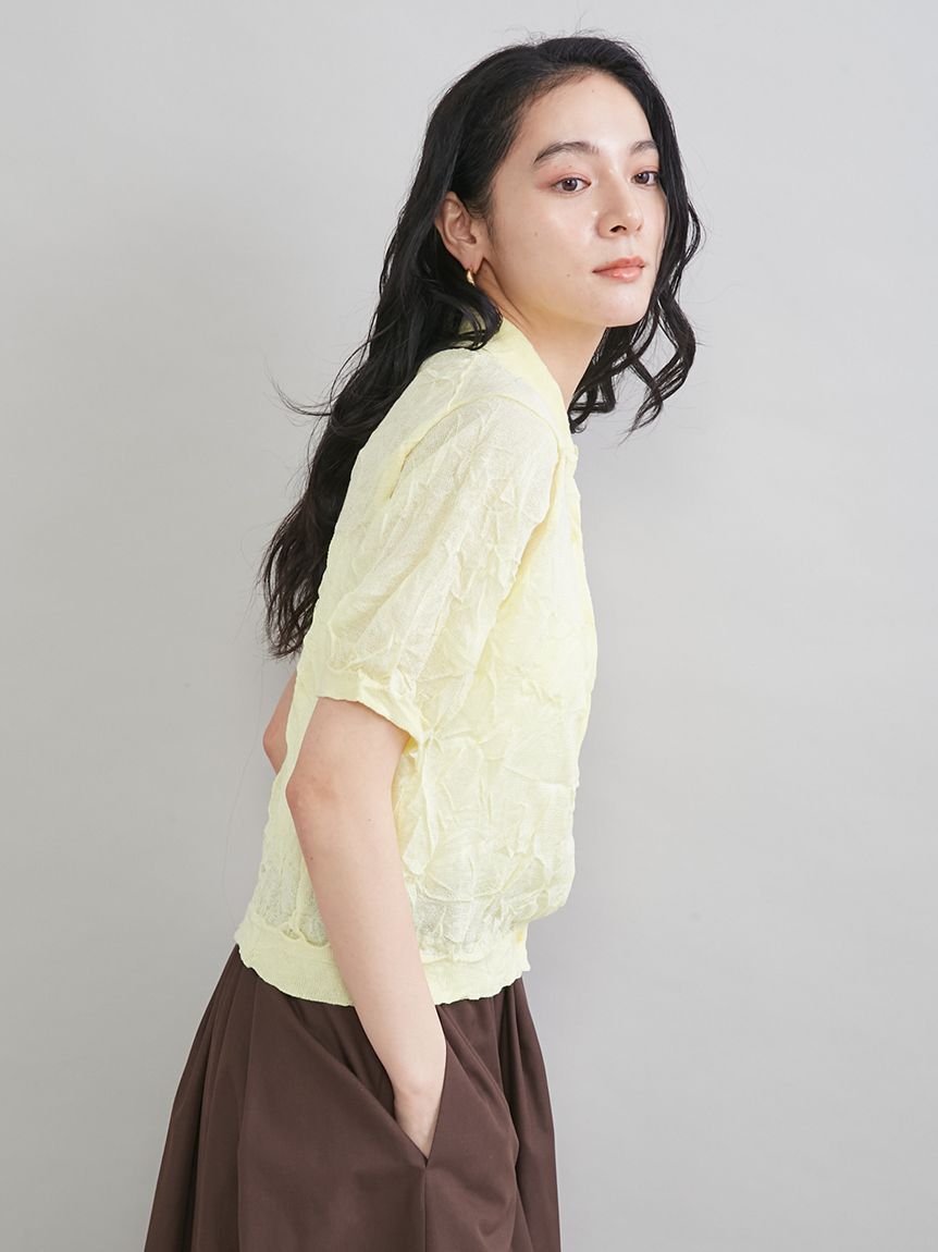 Mila Owen「ワッシャーハーフスリーブポロニット」|ニット・セーター|