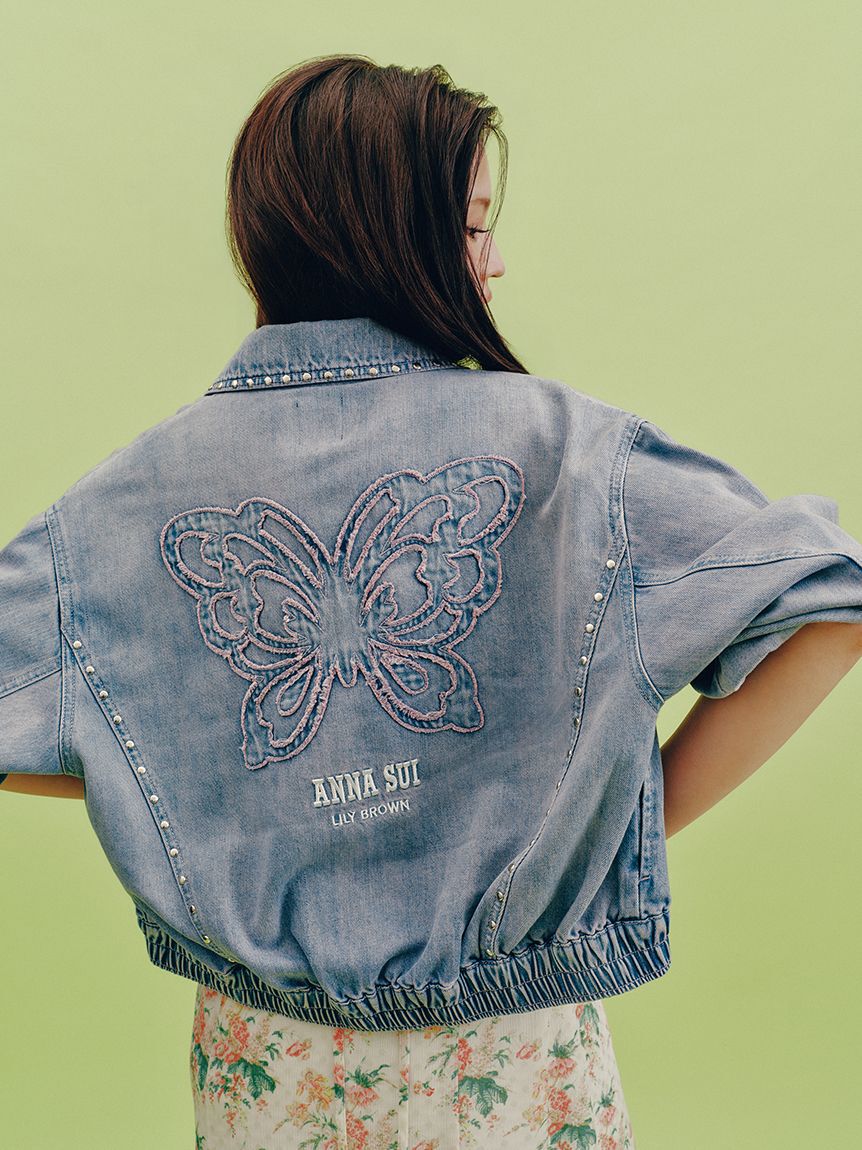 LILY BROWN「【LILY BROWN&times;ANNA SUI】スタッズデニムシャツブルゾン」|ブルゾン・スタジャン|PNK