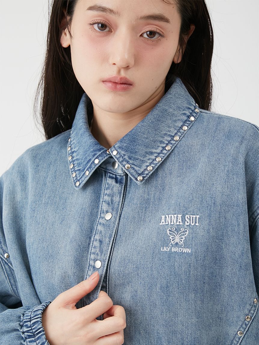 LILY BROWN「【LILY BROWN&times;ANNA SUI】スタッズデニムシャツブルゾン」|ブルゾン・スタジャン|