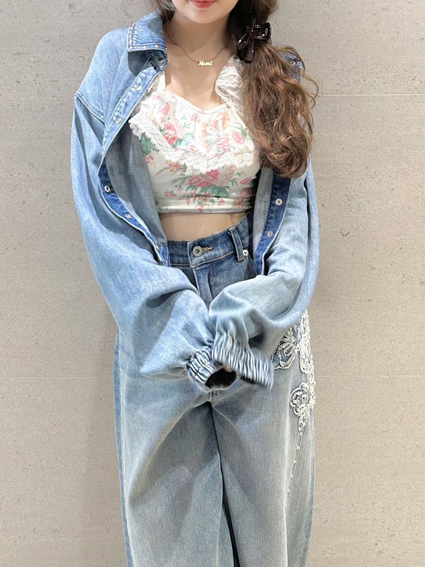 LILY BROWN「【LILY BROWN&times;ANNA SUI】スタッズデニムシャツブルゾン」|ブルゾン・スタジャン|