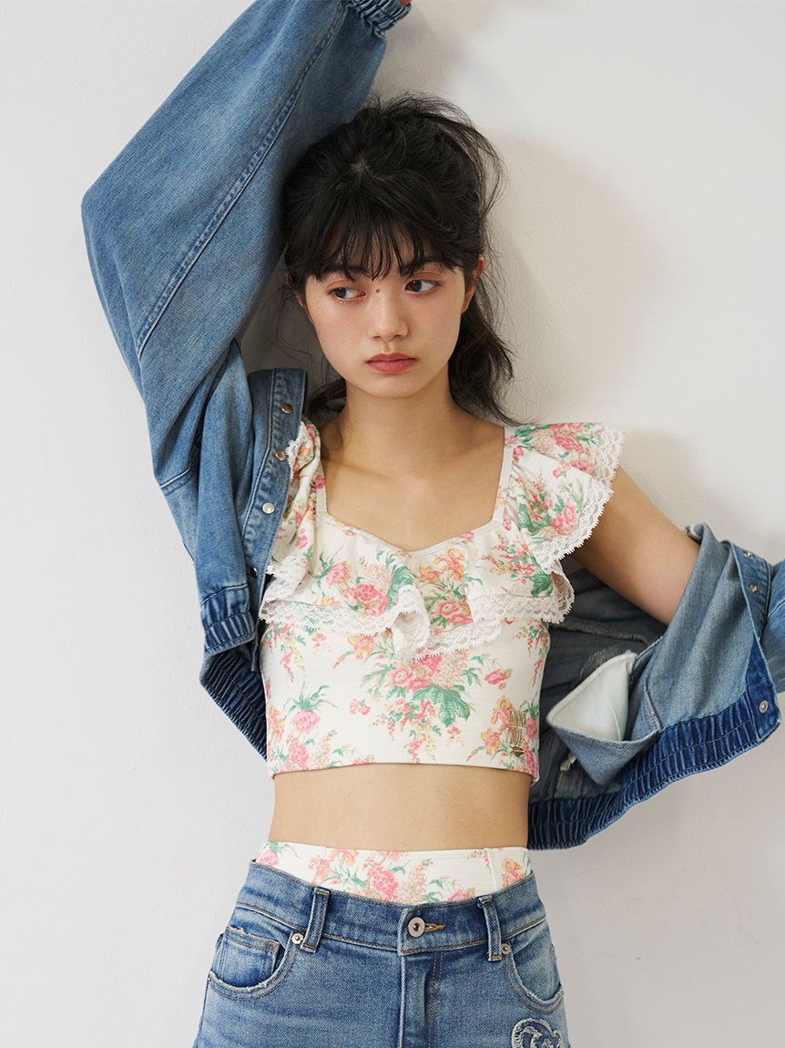 LILY BROWN「【LILY BROWN&times;ANNA SUI】スタッズデニムシャツブルゾン」|ブルゾン・スタジャン|